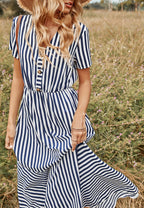 Printed Dress with a V-Neck