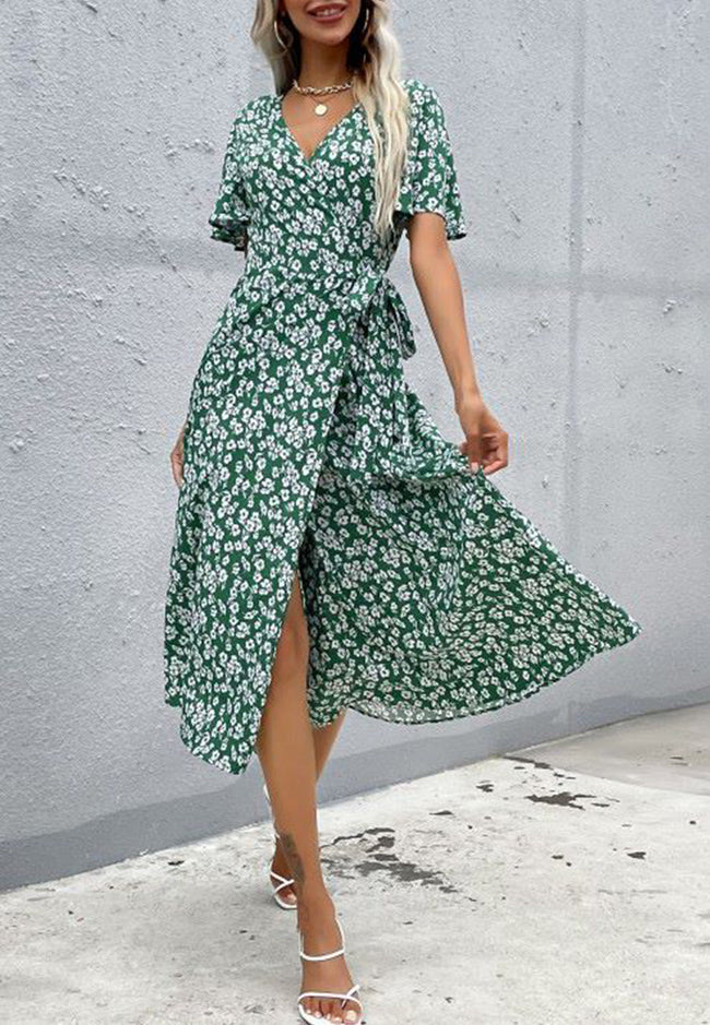 Printed Wrap-Style Dress Main image