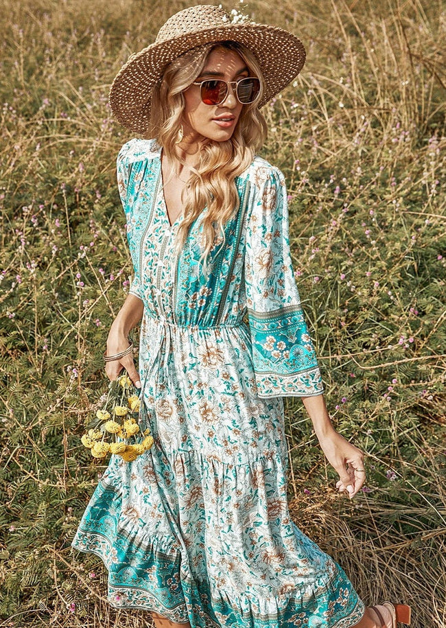Boho Dress with a V-Neck Main image