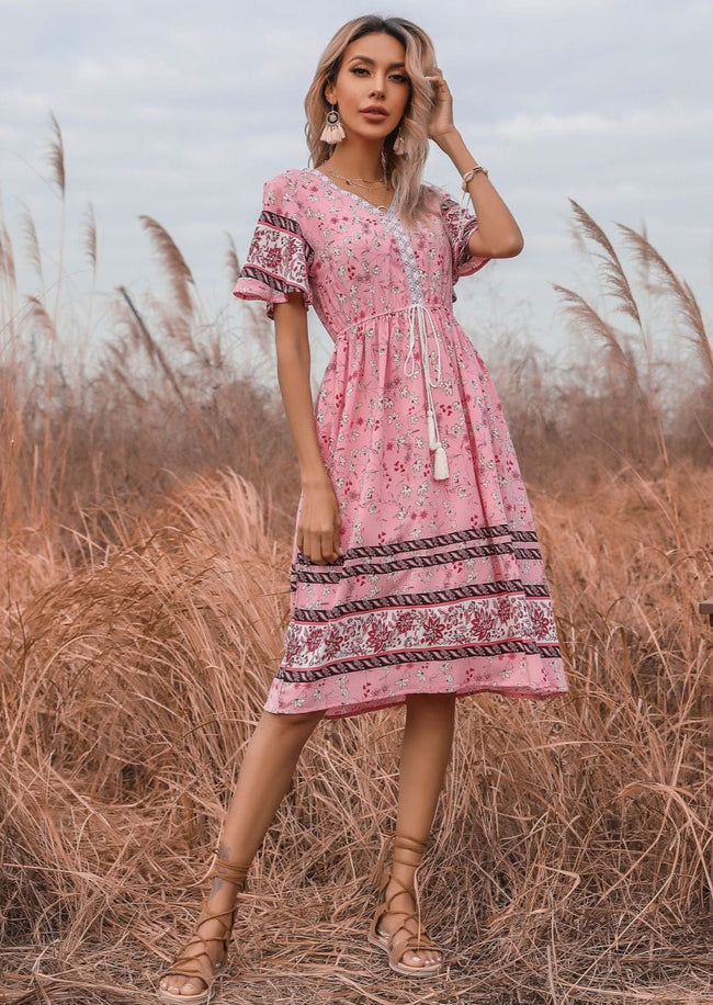Boho Dress with a Waist Tie Main image