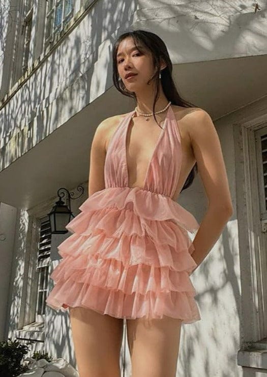 Open-Back Halterneck Mini Dress Main image