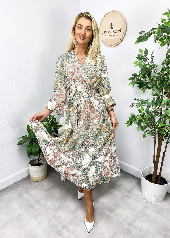 Paisley-Print Wrap-Style Dress Main image