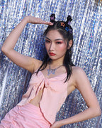 Sleeveless Top with Bow Details
