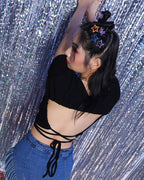 Strappy Cropped Top with an Open Back
