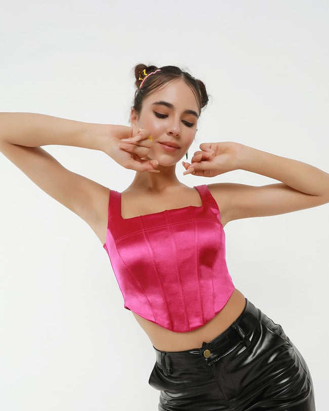 Sleeveless Cropped Corset Top Main image