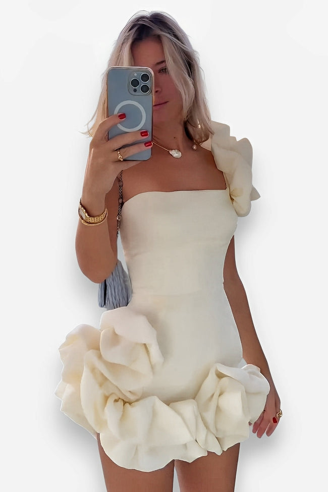 One-Shoulder Dress with Ruffle Details Main image