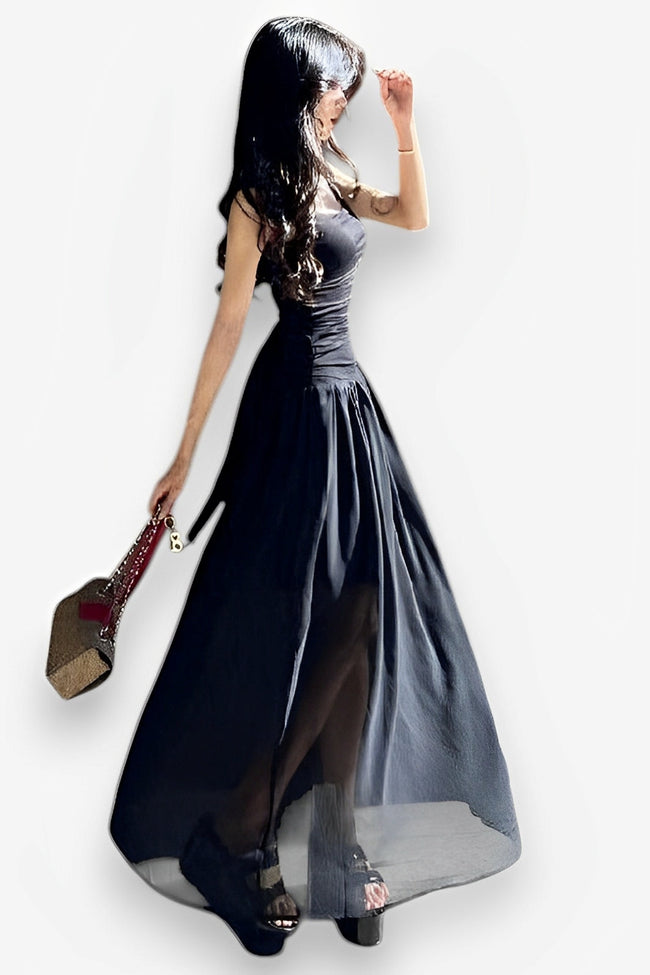 Pleated Square-Neck Maxi Dress Main image