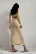 Long-Sleeve Two-Piece Set with an Open Back
