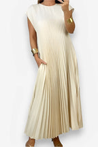Pleated Sleeveless Dress