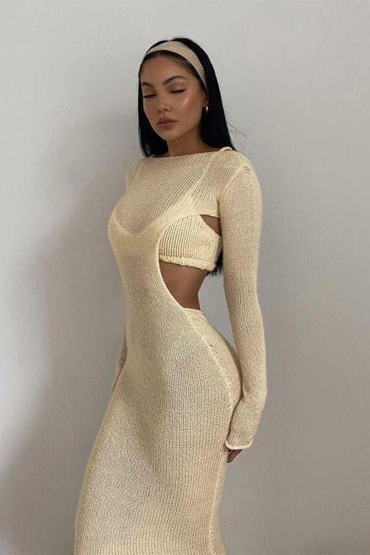 Long-Sleeve Two-Piece Set with an Open Back Main image