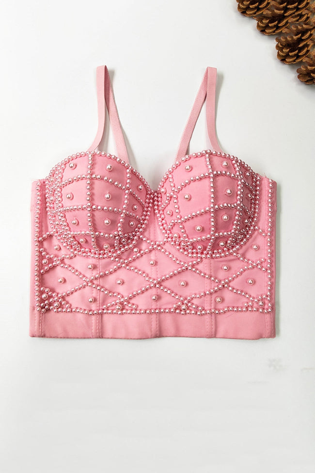 Strappy Pearl-Detail Cami Top Main image