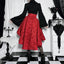 Shirring Pleated Corset Vintage Skirt red / S
