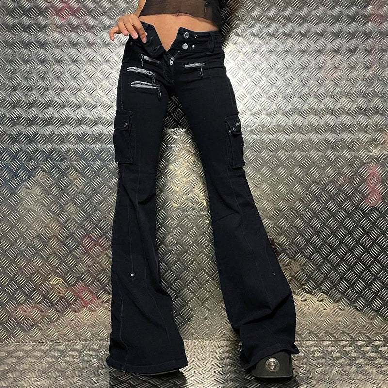 Dark Fashion Slender Denim Trouser