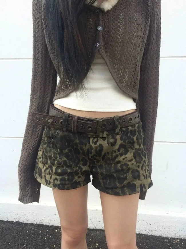 Rivet Lace-up Leather Short black / S Main image