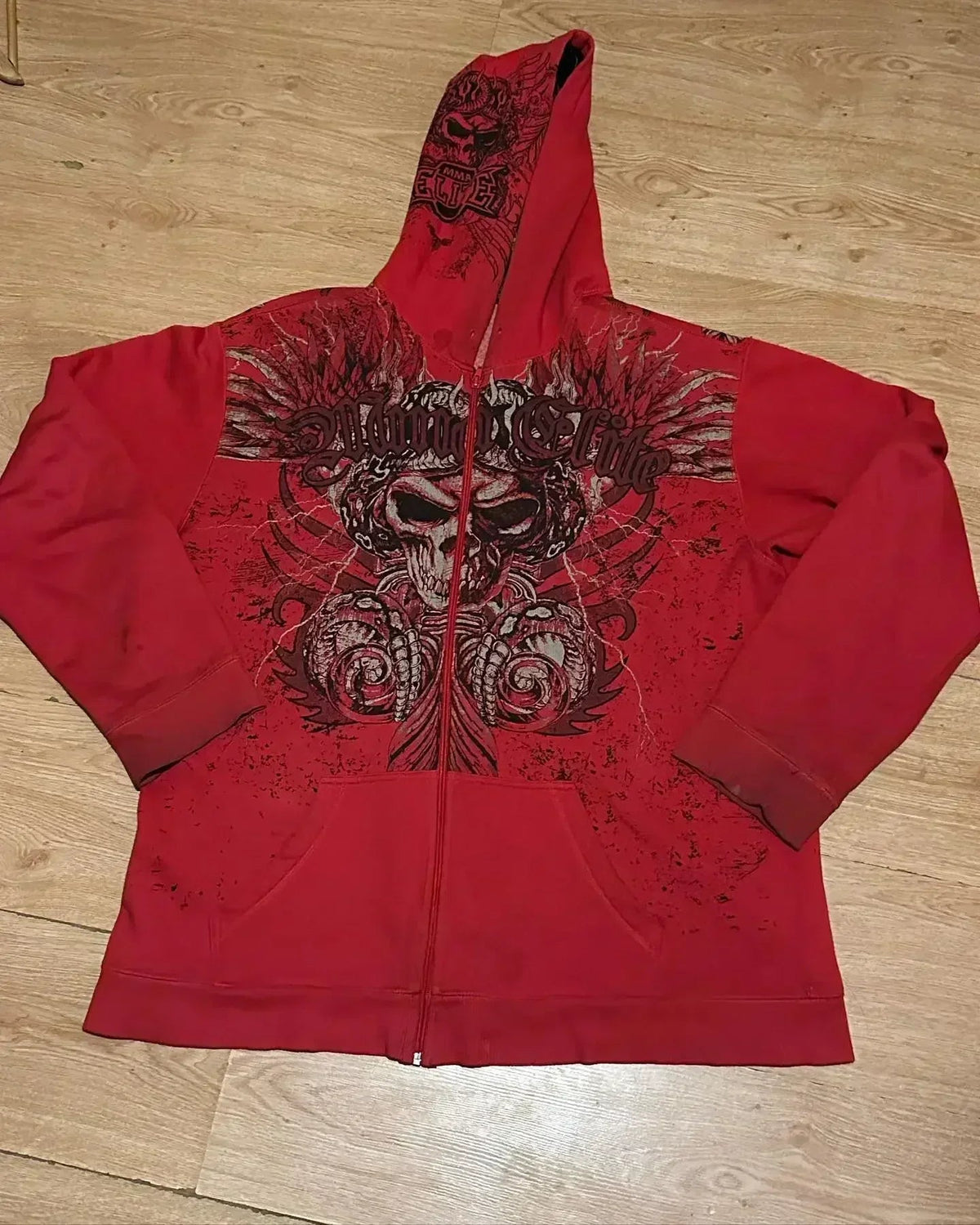 Distress Road Medieval Zip Hoodie red / S