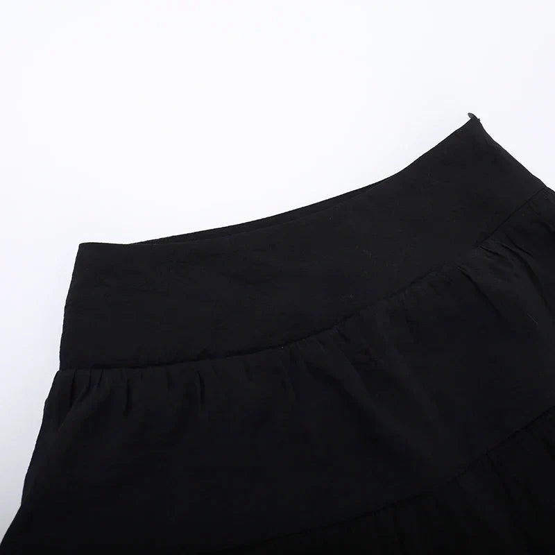 Steampunk Ruffle High Low Skirt
