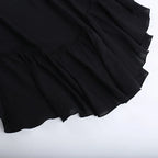 Steampunk Ruffle High Low Skirt