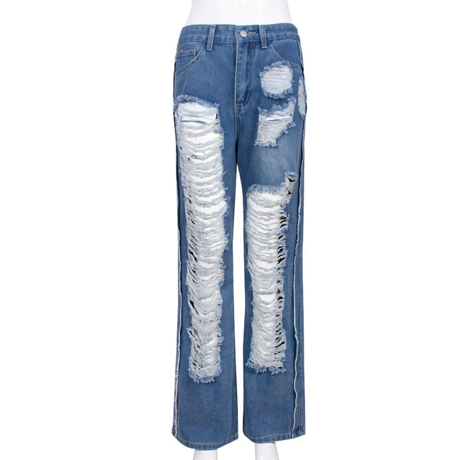 Wide-Leg Denim Cutout Jeans Main image