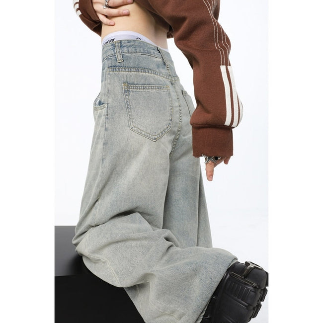 Blue Wide-Leg High-Rise Denim Jeans Main image