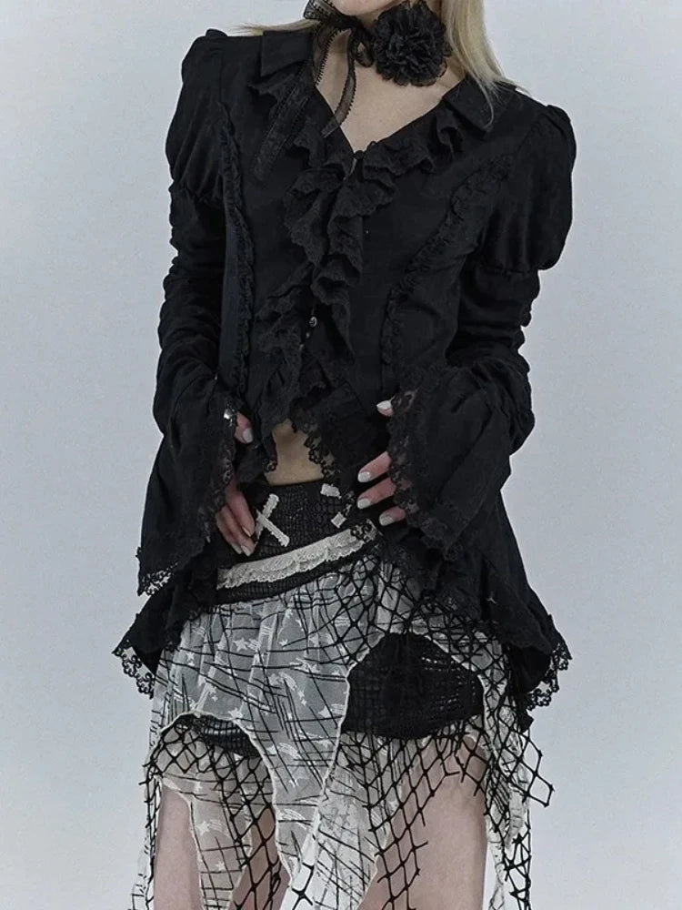 Antique Extended Sleeve Lace Blouse