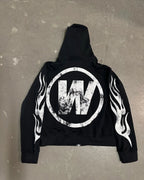 Dark Printed Design Pullover Hoodie