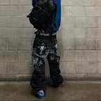 Dark Skull Shape Baggy Trouser