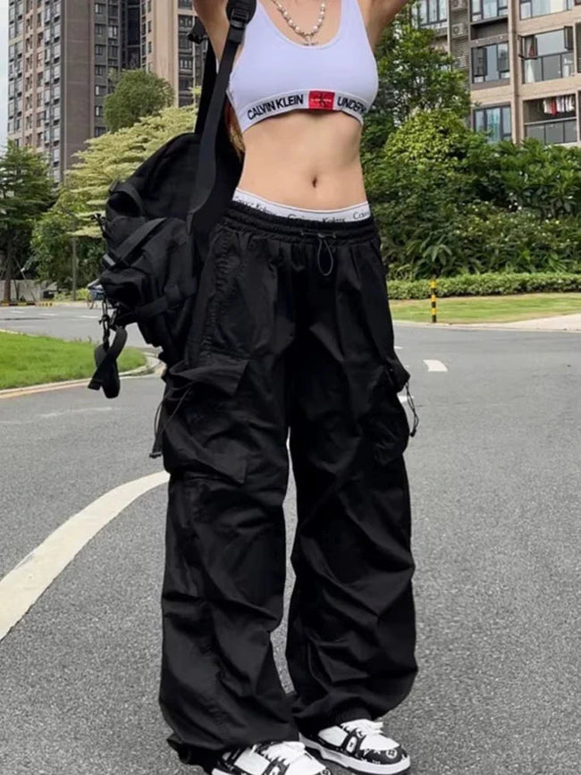 Y2K Gothic Parachute Dark Pant Black / S Main image