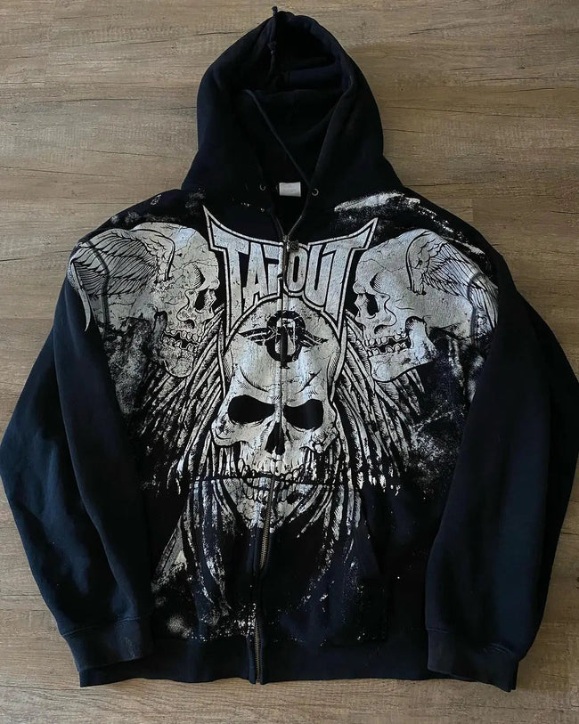 Dark Skull Design Zip Hoodie black2 / S Main image