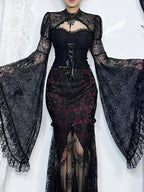 Dark Vintage Transparent Blouse