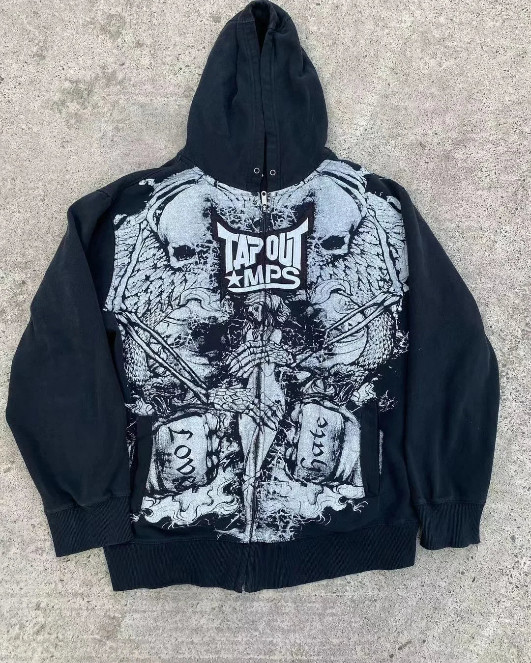 Dark Skull Design Zip Hoodie black1 / S