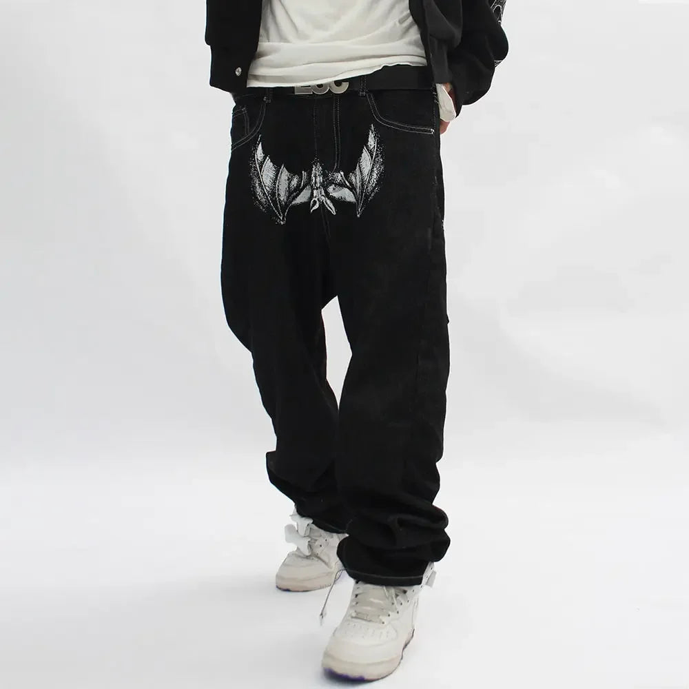 Bat Print Gothic Streetwear Pant
