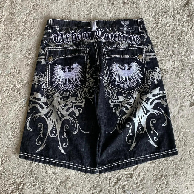 Embroidered Baggy Short black / S Main image