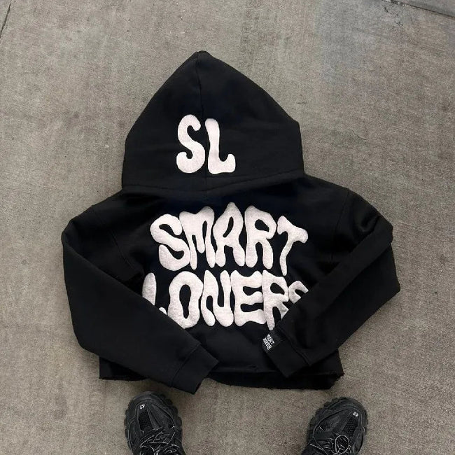 Dark Alphabet Graphic Pullover Hoodie Main image
