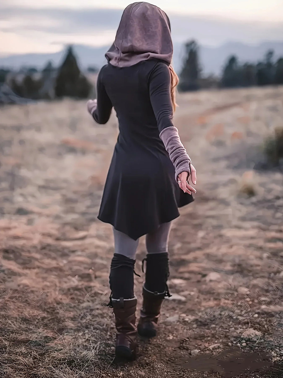 Bright Celestial Hooded Tiny Dress