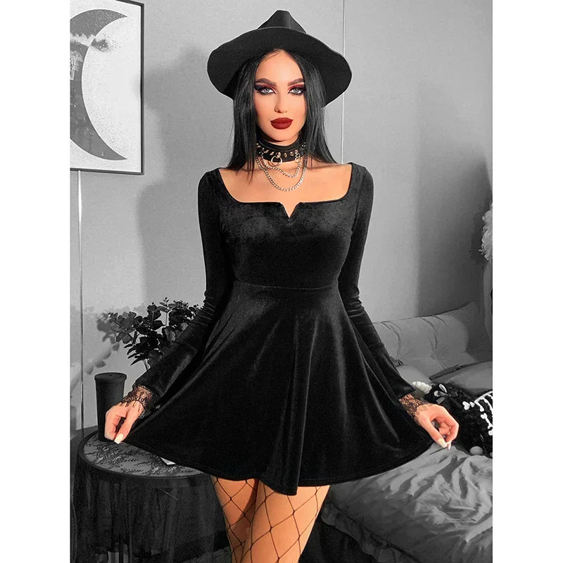Flared Sleeve Diablo Mini Dress