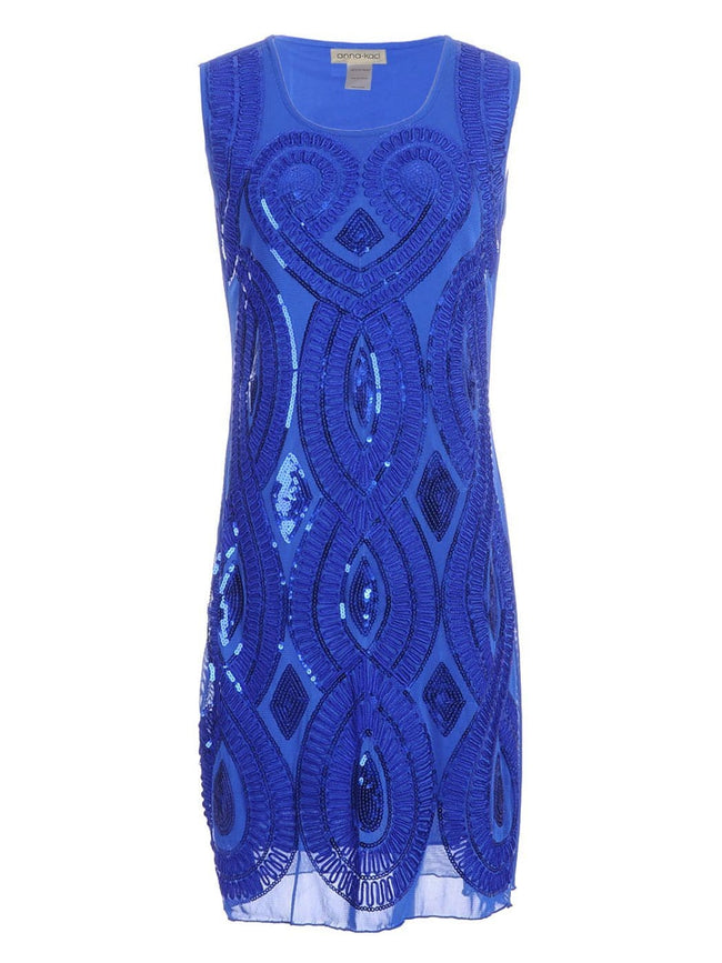 Sequined Ribbon-Detail Sleeveless Dress Main image