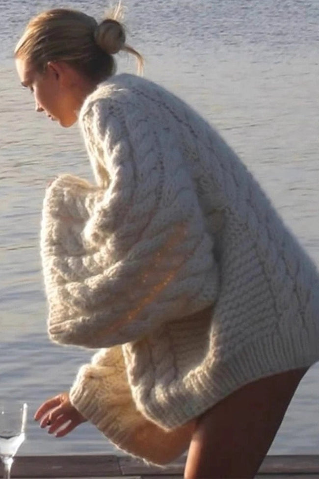 Knit Relaxed-Fit Retro Sweater Main image