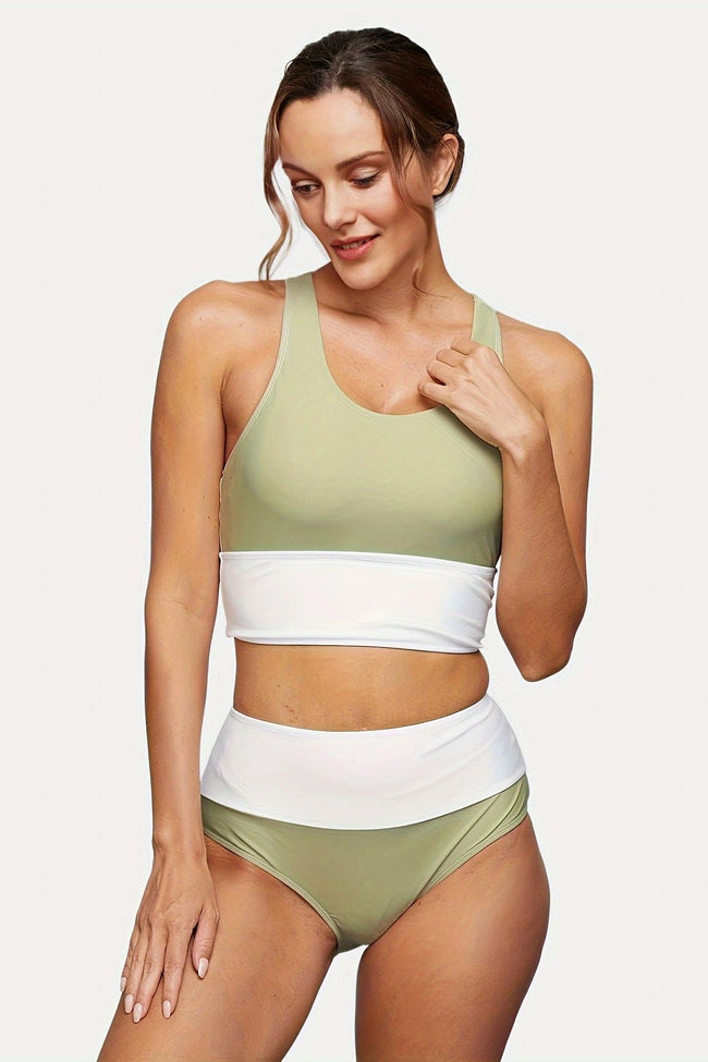 Open-Back Sleeveless Bikini Set with a Front Zip Main image