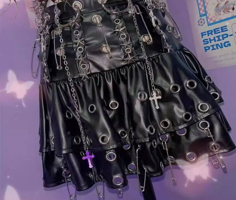 Rivet Star Double-layer Cake Skirt