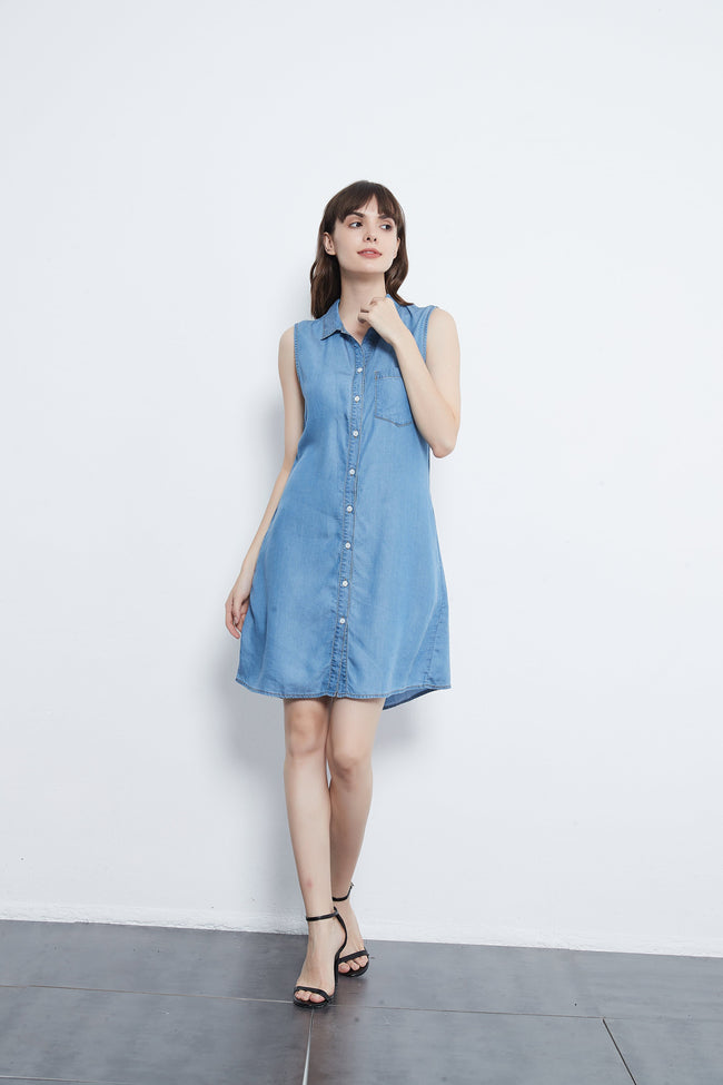 Denim Sleeveless Dress Main image