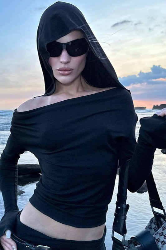 V-Neck Hooded Hoodie Main image