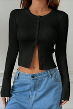Stretch Fit Flare Sleeve Cardigan