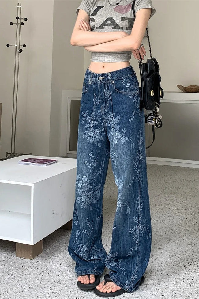 Floral Relaxed-Fit Jeans Main image