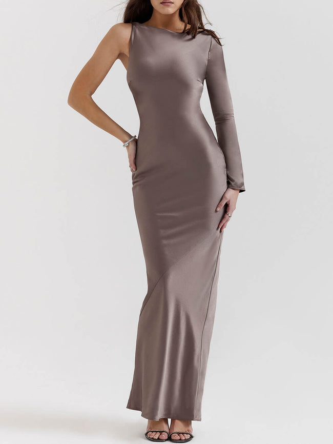 Twist-Detail Asymmetric Maxi Dress Main image