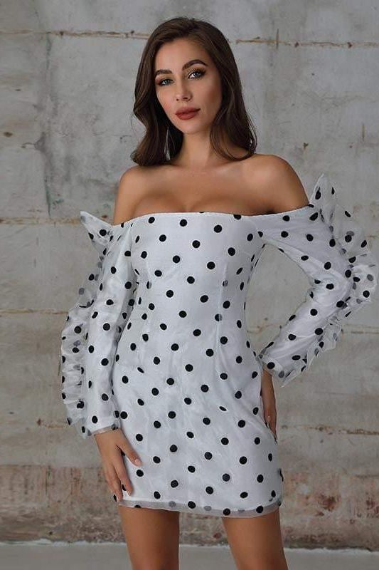 Polka-Dot Chiffon Mini Dress Main image