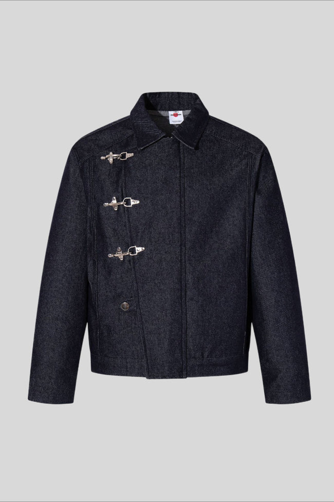 Washed Denim Jacket with Toggle Fastenings Main image