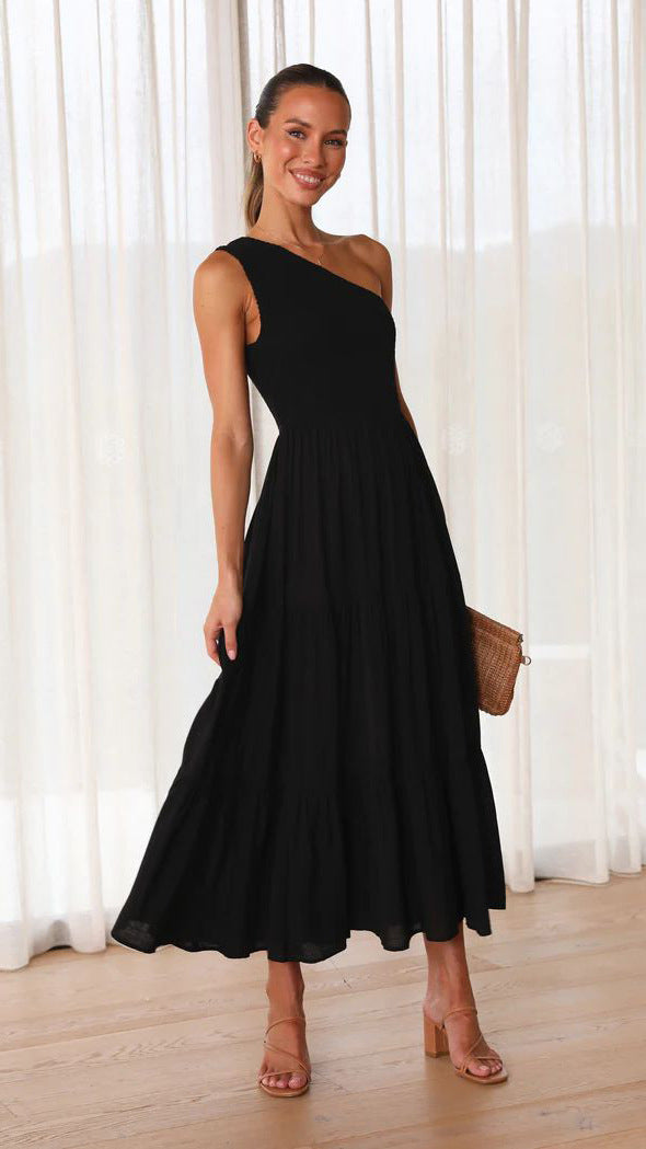 A-Line Sleeveless Dress with Ruched Details Main image