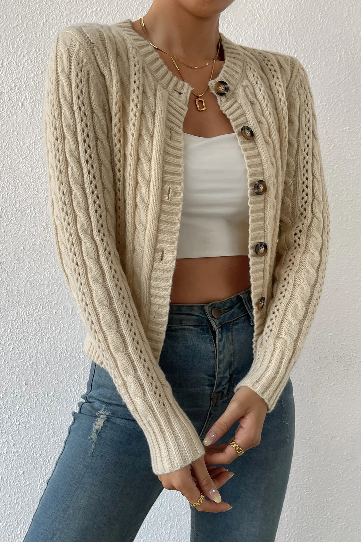 Warm Long Sleeve Knitted Cardigan