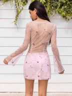 Top & Skirt Set with a Sweetheart Neck