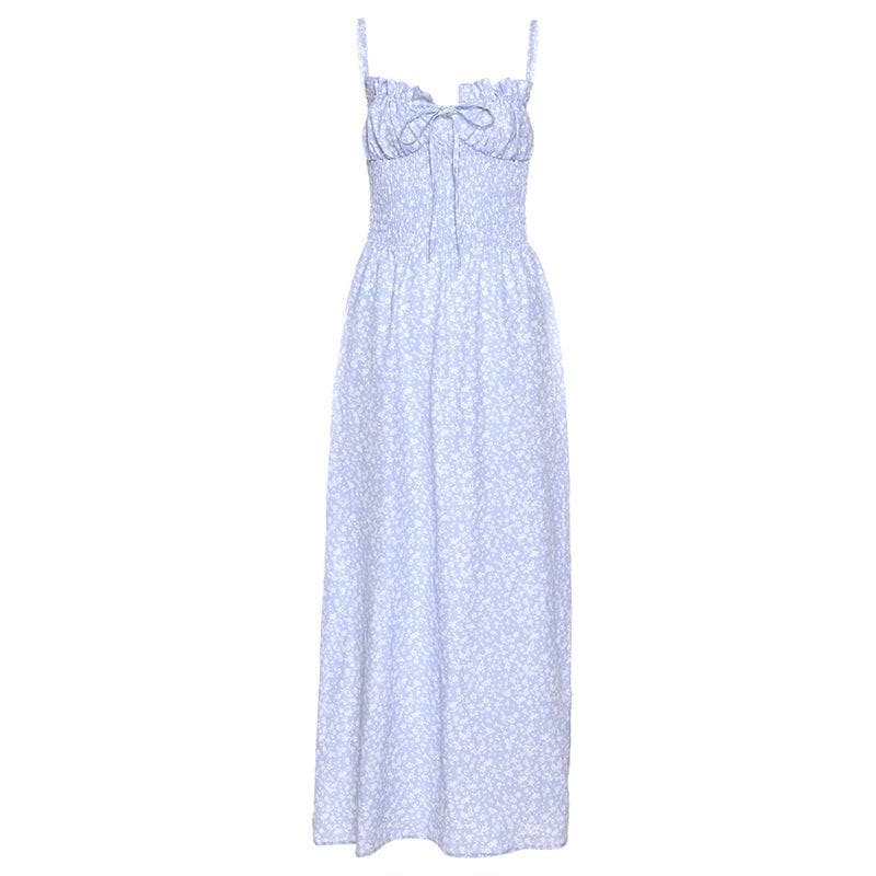 Floral Strappy Open-Back Maxi Dress